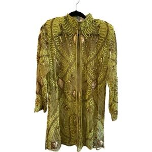 Vintage Tan-Chho Embellished Beaded Long Evening Jacket